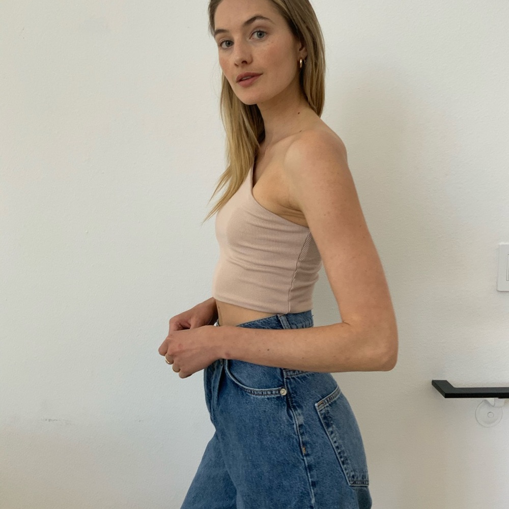 Superdown asymmetrical nude top XS